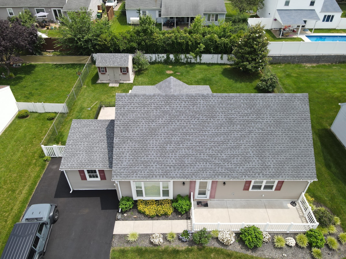 Aerial view of a property